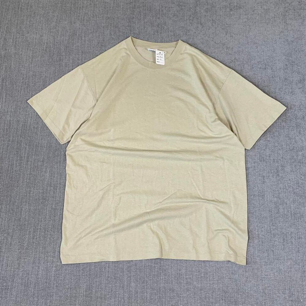 Vintage 90s Blank Beige T-shirt Casual Mens XL